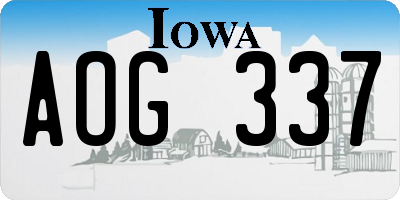 IA license plate AOG337
