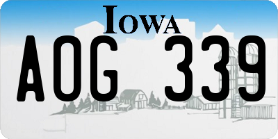 IA license plate AOG339