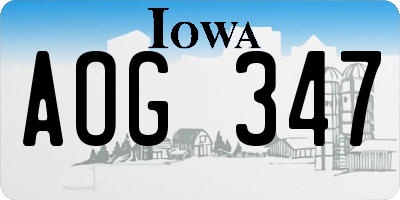IA license plate AOG347