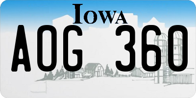 IA license plate AOG360