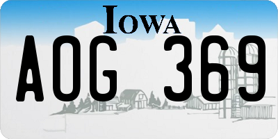 IA license plate AOG369