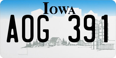 IA license plate AOG391