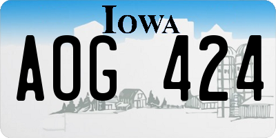 IA license plate AOG424