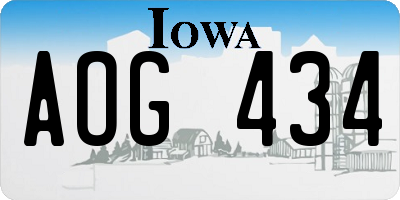 IA license plate AOG434