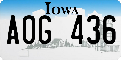 IA license plate AOG436