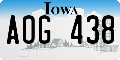 IA license plate AOG438