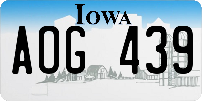 IA license plate AOG439