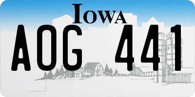 IA license plate AOG441