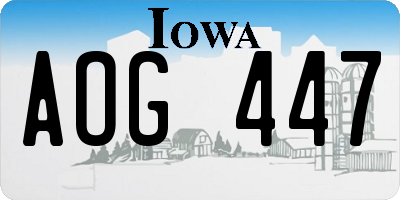 IA license plate AOG447