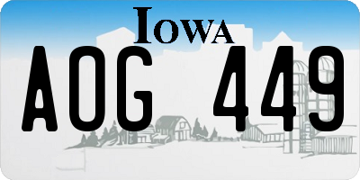 IA license plate AOG449