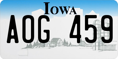 IA license plate AOG459