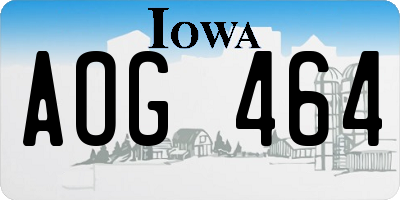 IA license plate AOG464