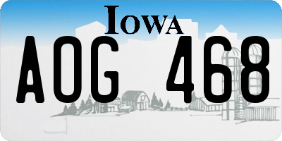 IA license plate AOG468