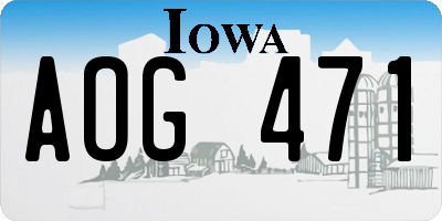 IA license plate AOG471