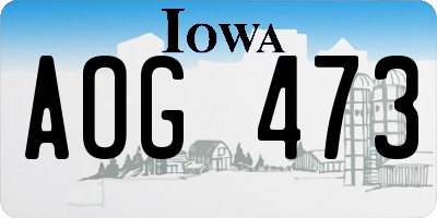 IA license plate AOG473