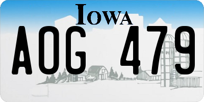 IA license plate AOG479