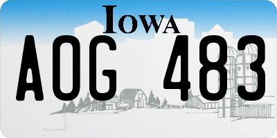 IA license plate AOG483