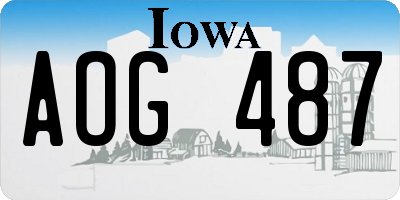 IA license plate AOG487