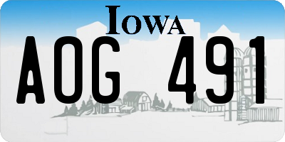 IA license plate AOG491