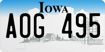 IA license plate AOG495