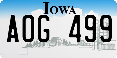 IA license plate AOG499