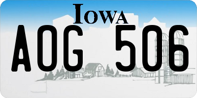 IA license plate AOG506