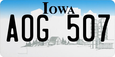 IA license plate AOG507