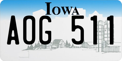 IA license plate AOG511