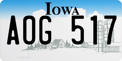 IA license plate AOG517