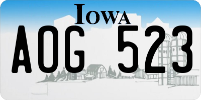 IA license plate AOG523