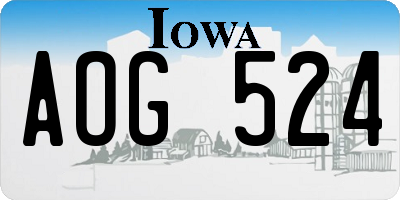 IA license plate AOG524
