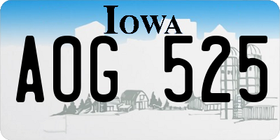 IA license plate AOG525