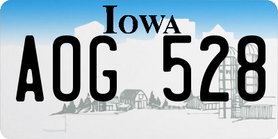 IA license plate AOG528