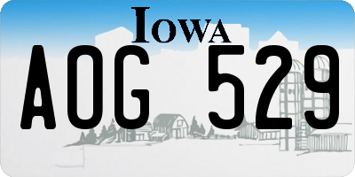 IA license plate AOG529