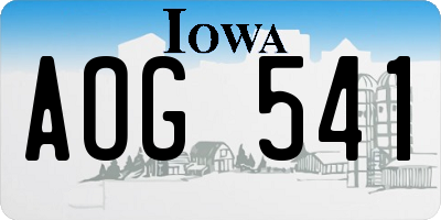 IA license plate AOG541