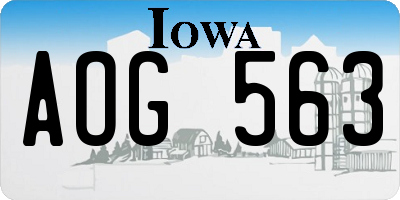IA license plate AOG563