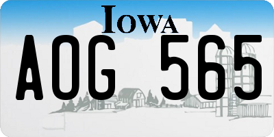 IA license plate AOG565