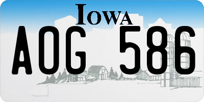 IA license plate AOG586