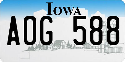 IA license plate AOG588