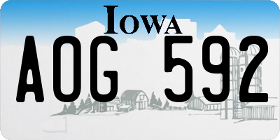IA license plate AOG592