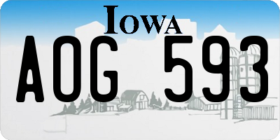 IA license plate AOG593