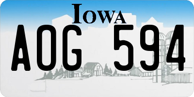 IA license plate AOG594