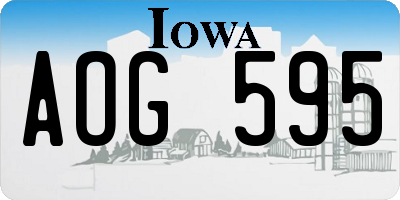 IA license plate AOG595