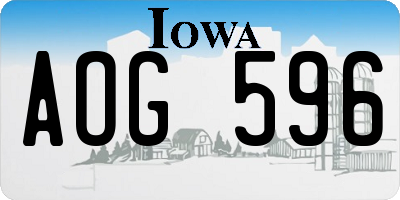 IA license plate AOG596