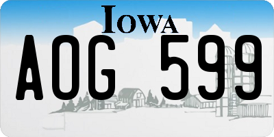 IA license plate AOG599