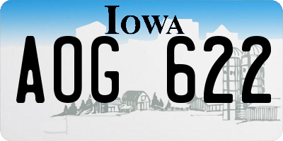 IA license plate AOG622