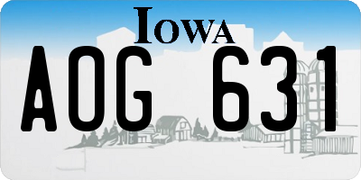 IA license plate AOG631
