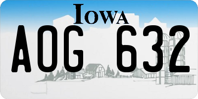 IA license plate AOG632