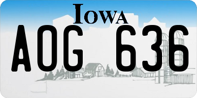 IA license plate AOG636