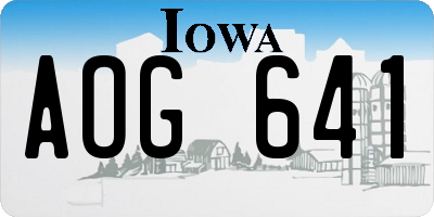IA license plate AOG641